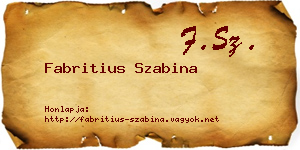 Fabritius Szabina névjegykártya